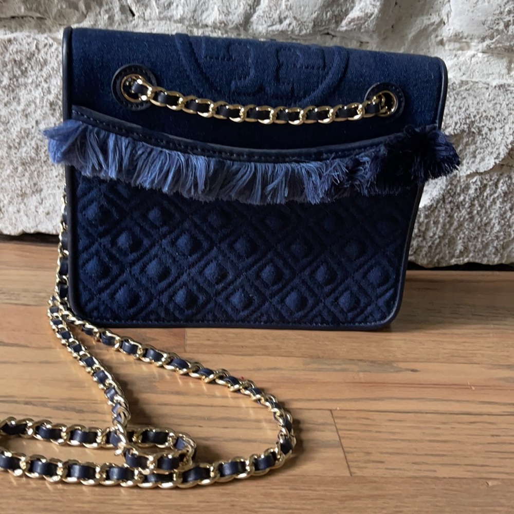 Tory Burch quilted flap bag, like new condition